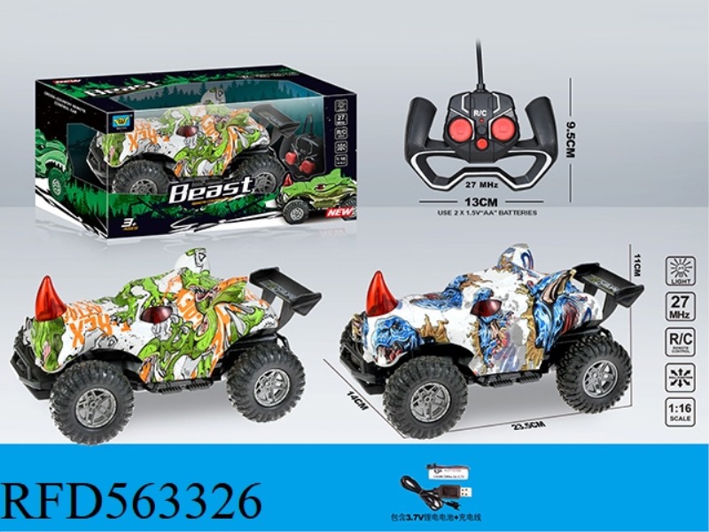 1; 16 RHINO GRAFFITI FOUR-WAY LIGHT REMOTE CONTROL CAR