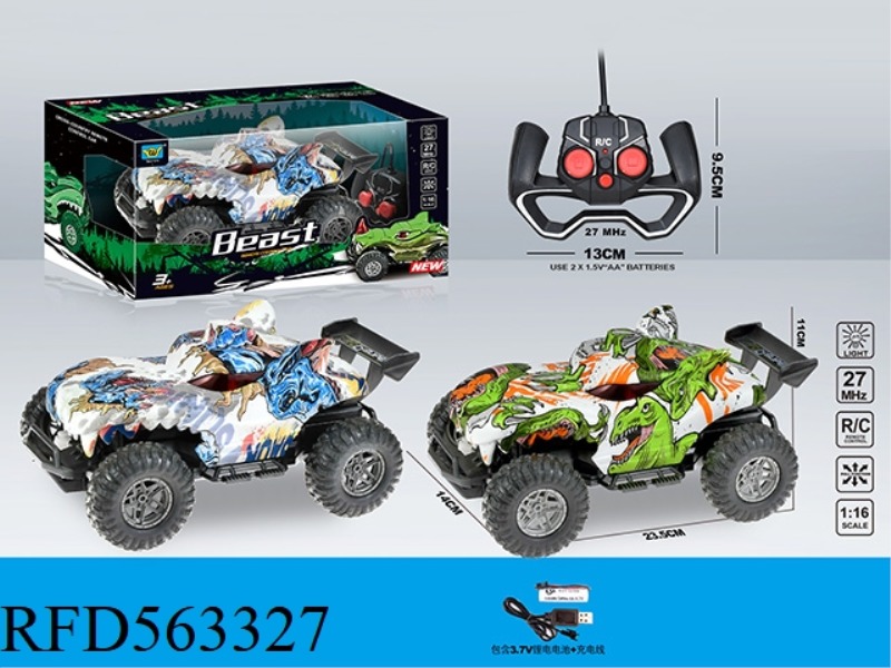 1; 16 FOUR-WAY LIGHT ANIMAL GRAFFITI REMOTE CONTROL CAR