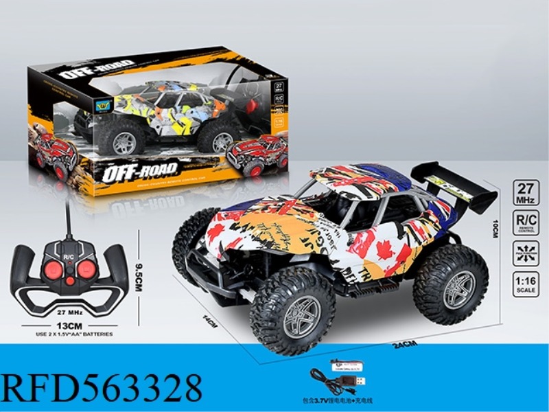 1:16 BIG PULL GRAFFITI FOUR-WAY REMOTE CONTROL CAR