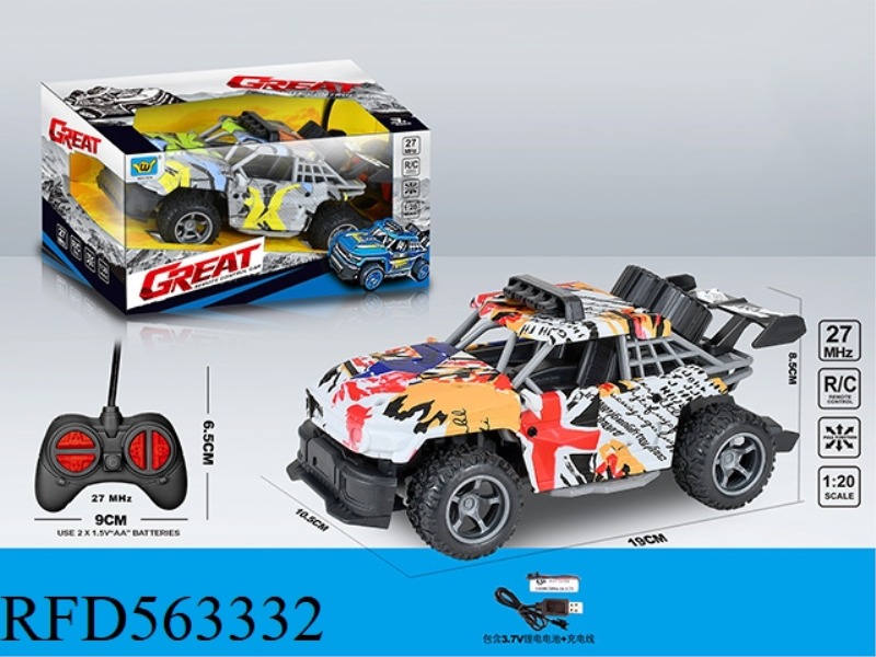1:20FJ SMALL PULL GRAFFITI FOUR-WAY REMOTE CONTROL CAR