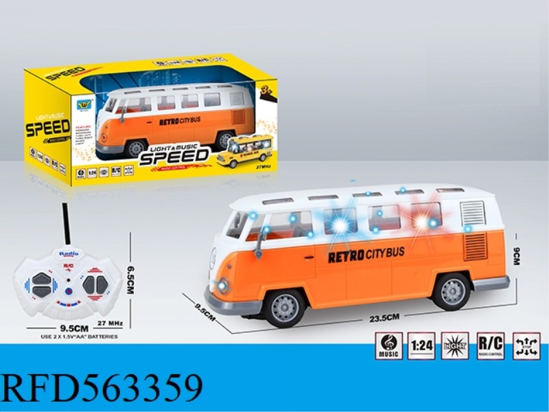 1:24 FOUR-WAY LIGHT MUSIC BUS REMOTE CONTROL CAR