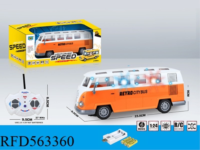 1:24 FOUR-WAY LIGHT MUSIC BUS REMOTE CONTROL CAR