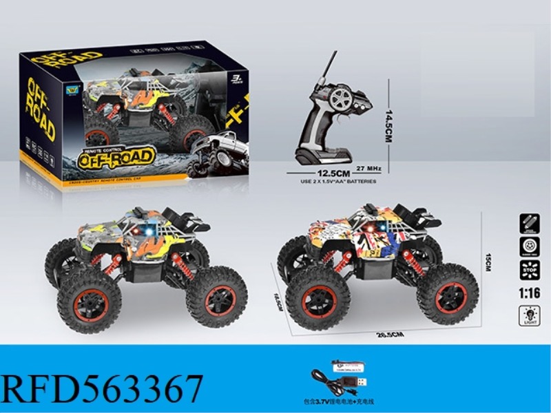 1:16 BIG G GRAFFITI CLIMBING FOUR-WAY LIGHT REMOTE CONTROL CAR