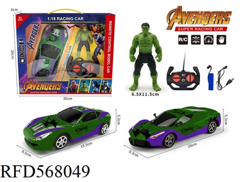 1:18 REMOTE CONTROL CAR WITH HULK