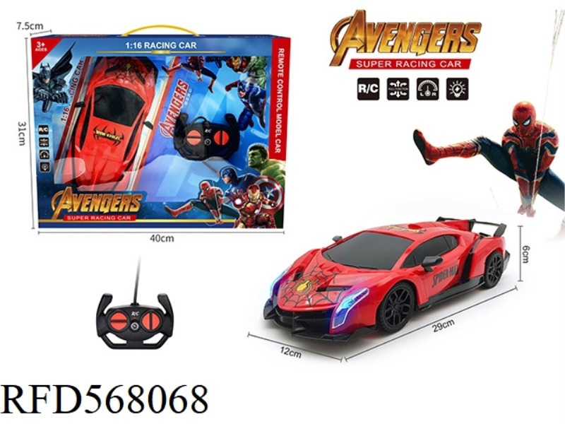 1:16 SPIDER-MAN REMOTE CONTROL CAR WITH HEADLIGHTS