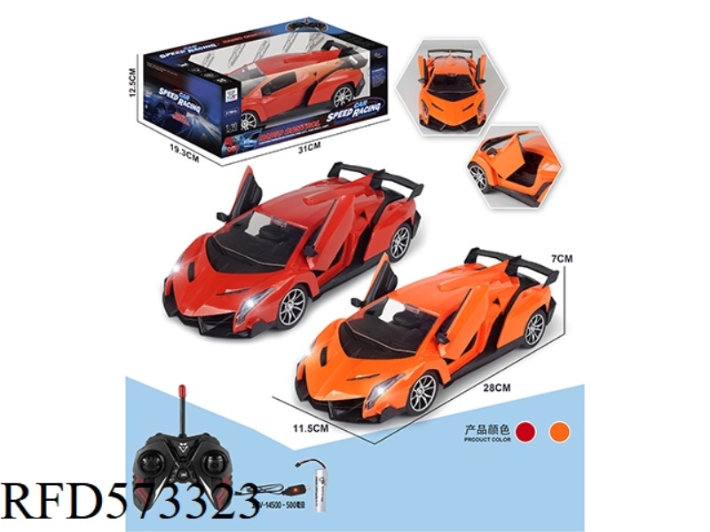27MHZ 1:16 FIVE-PASS BAND LIGHT ONE-BUTTON DOOR REMOTE CONTROL CAR (POISON)