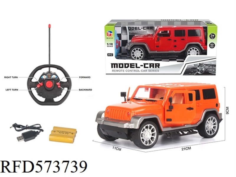 1:18 FOUR-WAY DOOR REMOTE CONTROL CAR WRANGLER ELECTRIC STEERING WHEEL