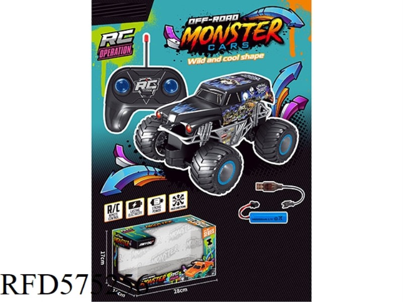 1:20 BLUE GHOST BIGFOOT REMOTE CONTROL CAR (ELECTRIC INCLUDED)