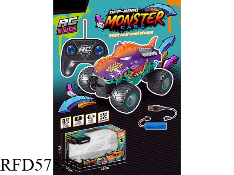 1:20 PURPLE CROCODILE BIGFOOT REMOTE CONTROL CAR (ELECTRIC INCLUDED)