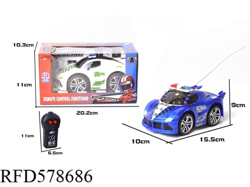 1:24 TWO PASS FERRARI REMOTE CONTROL POLICE CAR 3D LIGHTS