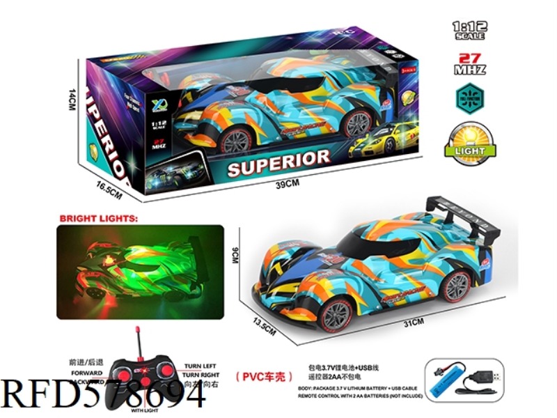 1:12 FOUR-PASS BAND LIGHT REMOTE CONTROL RACING CAR (INCLUDING ELECTRICITY)