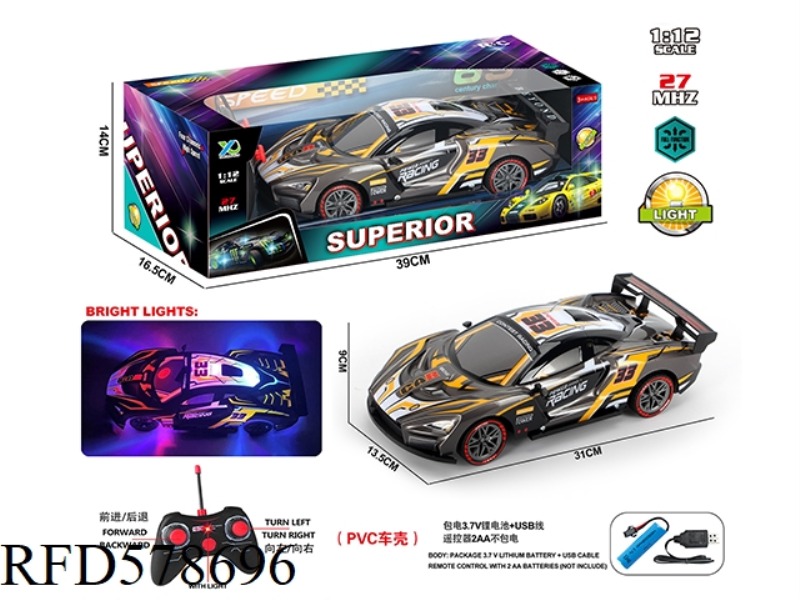 1:12 FOUR-PASS BAND LIGHT REMOTE CONTROL RACING CAR (INCLUDING ELECTRICITY)