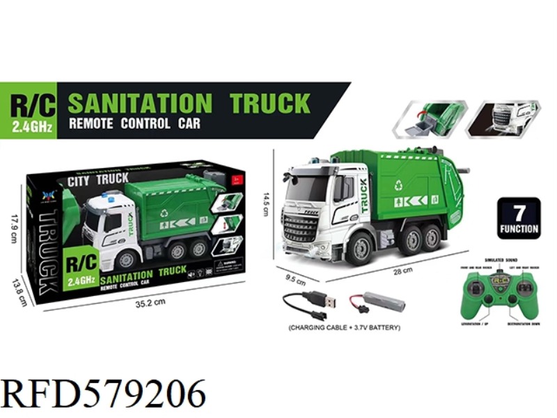 7 THROUGH 2.4G REMOTE CONTROL LIGHT SANITATION CAR