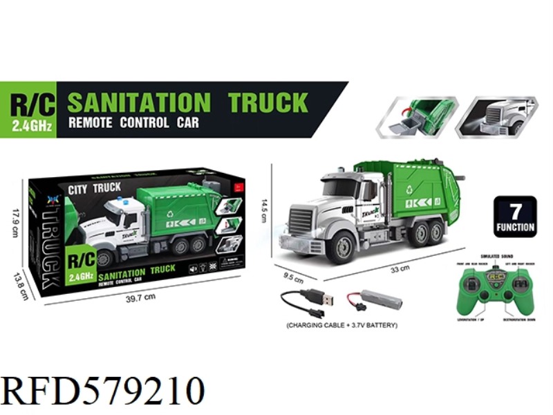 7 THROUGH 2.4G REMOTE CONTROL LIGHT SANITATION CAR