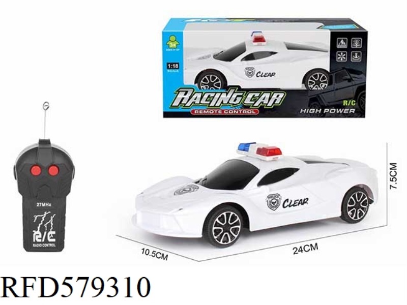 1:18 2-WAY REMOTE CONTROL CAR FERRARI POLICE CAR WITH NO ELECTRIC HEADLIGHTS