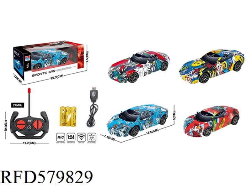 1:24 FOUR-WAY REMOTE CONTROL GRAFFITI REMOTE CONTROL CAR