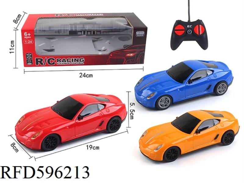 1:24 FOUR-WAY REMOTE CONTROL CAR WITH LIGHTS (RED, BLUE AND BROWN 3 COLORS)