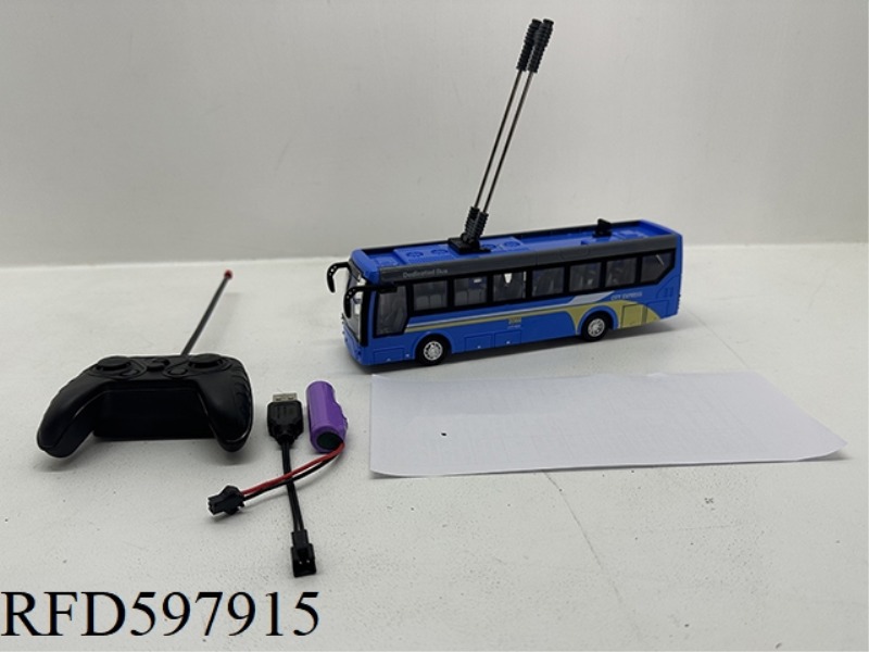 1:32 REMOTE CONTROL FOUR-WAY LIGHT SINGLE BUS PACK LITHIUM BATTERY (BLUE)