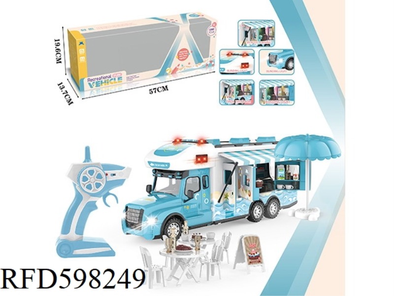 2.4G SKY BLUE LONGHEAD MOTORHOME - BEACH CAMPING TRIP