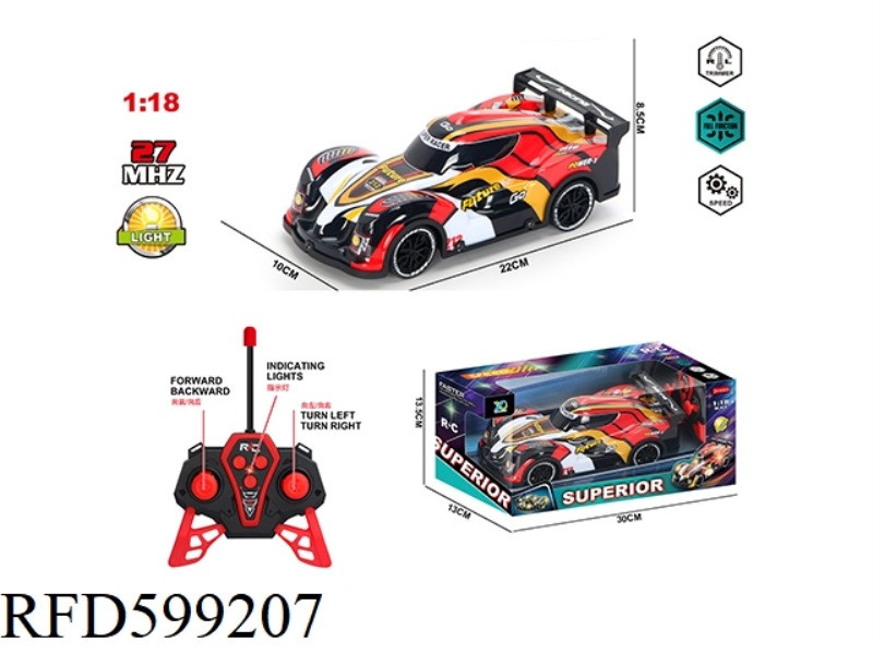 1:18 FOUR-WAY LIGHT REMOTE CONTROL RACING CAR (27MHZ)