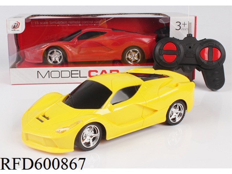 FOUR TO 1:18 FERRARI RAFA LIGHT SIMULATION REMOTE CONTROL CAR