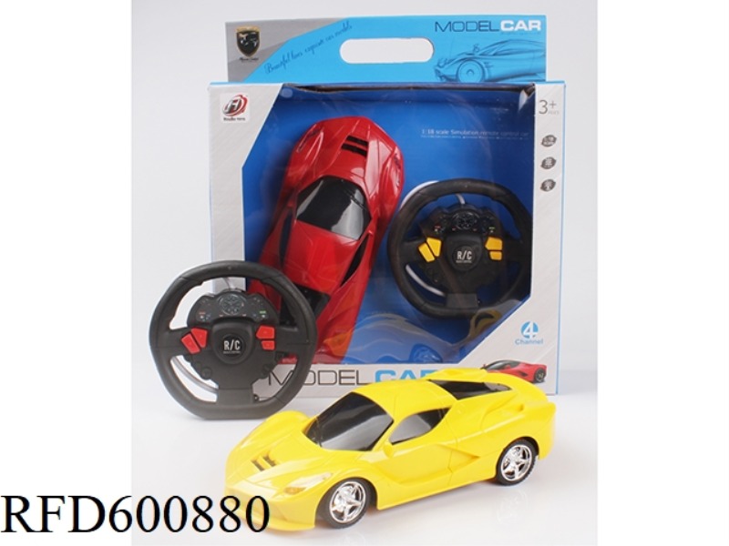 FOUR TO 1:18 FERRARI RAFA LIGHT SIMULATION REMOTE CONTROL CAR