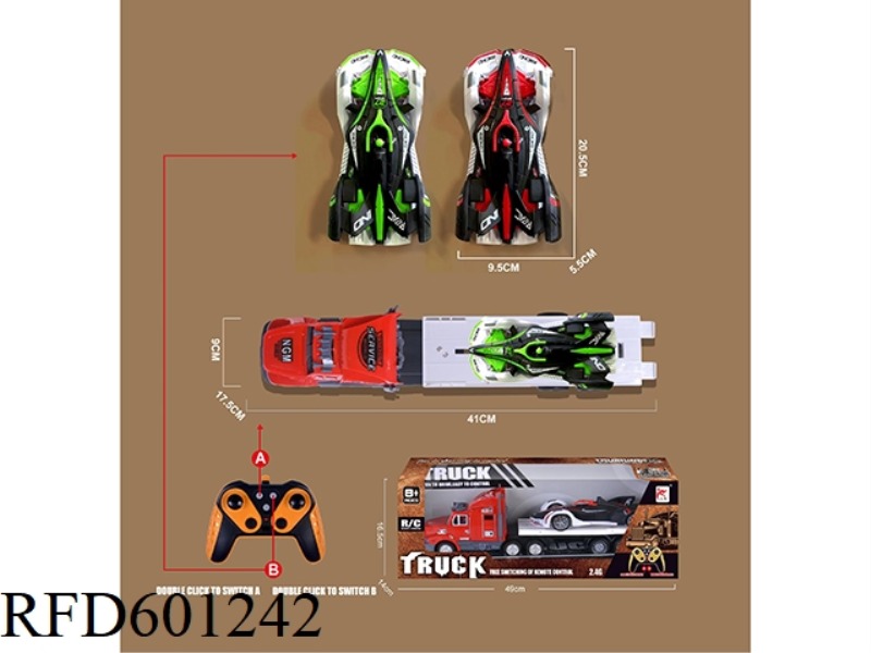 2.4G TRACTOR + FORMULA RACING CAR, DUAL MODE 2-IN-1 REMOTE CONTROL CAR