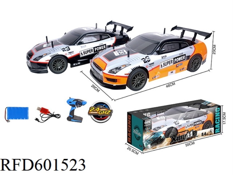 1:10GTR HIGH-SPEED CAR 2.4G FOUR-WAY REMOTE CONTROL CAR (INCLUDING ELECTRICITY)