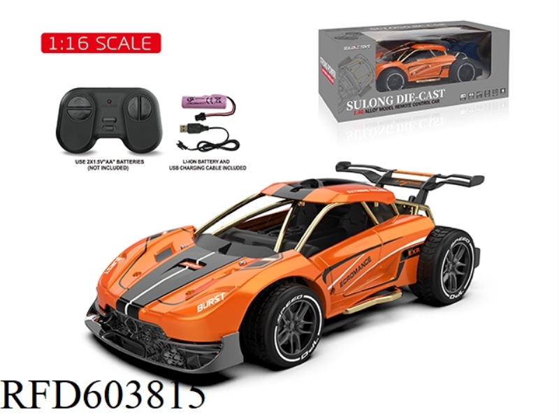 2.4 G1:16 ALLOY REMOTE CONTROL CAR ORANGE