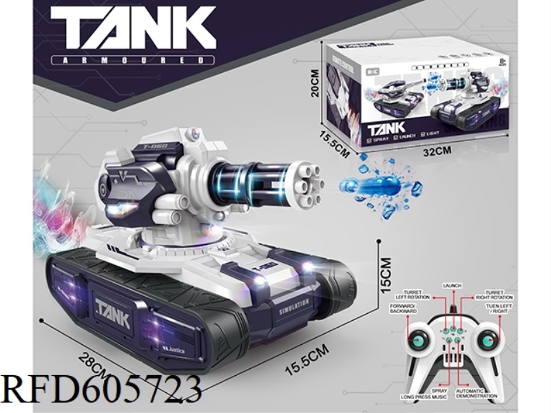 REMOTE-CONTROLLED SPACE TANK ON TRACK (GATLING HEAD)
