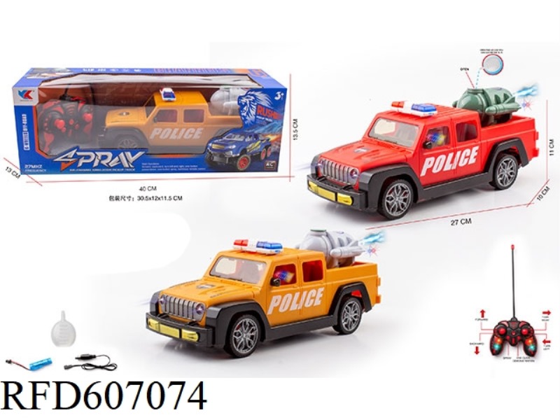 1:16 WRANGLER PICKUP SIX-WAY SPRAY WITH LIGHTS REMOTE CONTROL POLICE CAR PACKAGE ELECTRICITY
