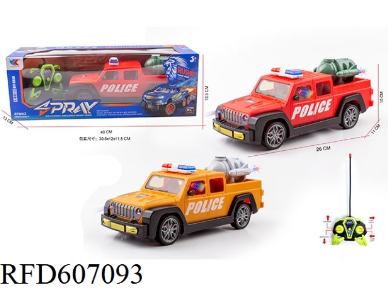 1:16 WRANGLER PICKUP FOUR-WAY REMOTE LIGHT POLICE CARS DO NOT INCLUDE ELECTRICITY