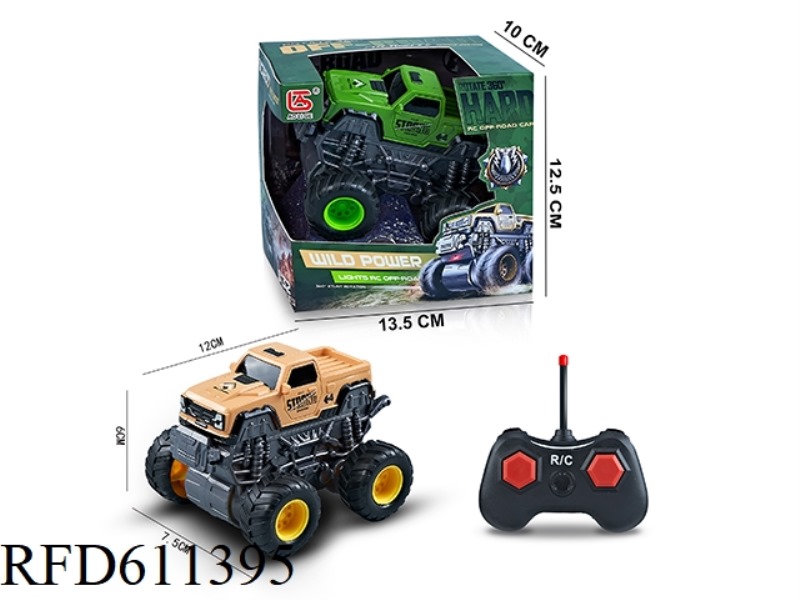 REMOTE CONTROL STUNT BIG FOOT MONSTER MILITARY PICKUP TRUCK (WITH LIGHTS)