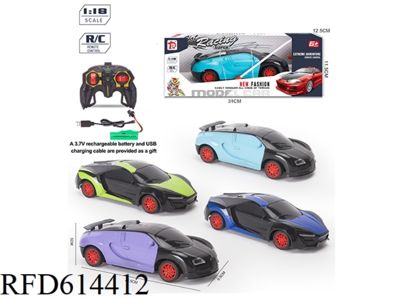 1:18 FOUR-WAY REMOTE CONTROL LAKEN, BUGATTI MIXED