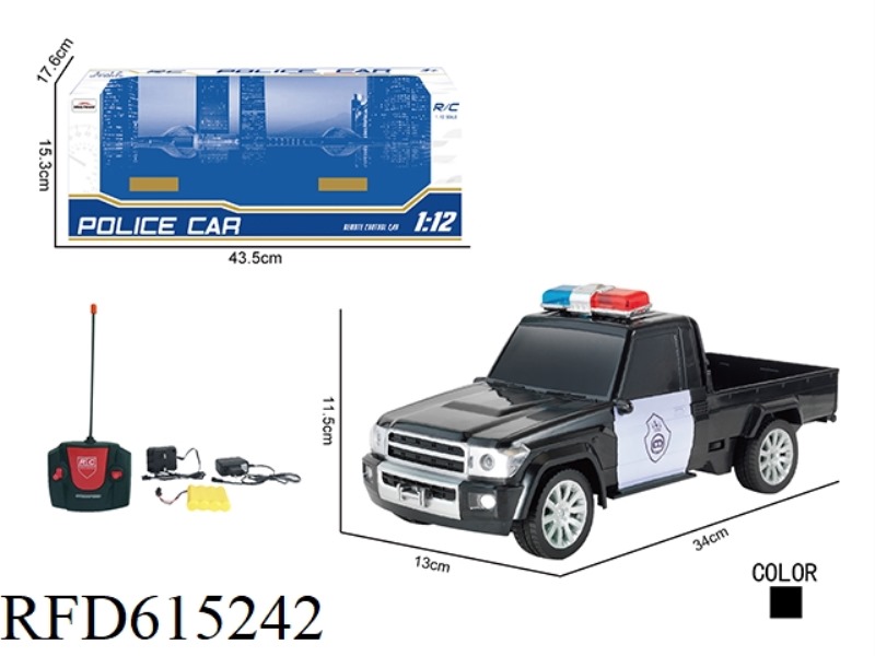 REMOTE CONTROL CAR 1:12 FOUR-WAY TWO-DOOR PICKUP POLICE CAR