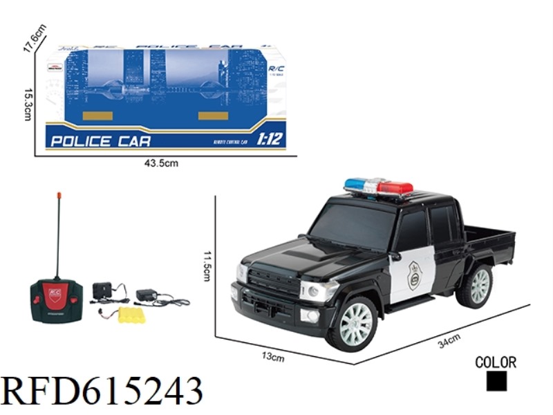 REMOTE CONTROL CAR 1:12 FOUR-WAY FOUR-DOOR PICKUP POLICE CAR