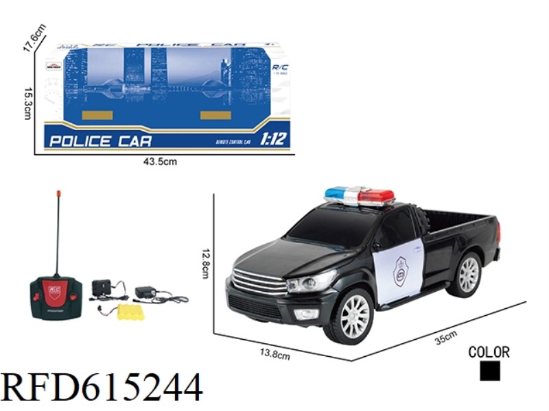 REMOTE CONTROL CAR 1:12 FOUR-WAY NEW TWO-DOOR PICKUP POLICE CAR