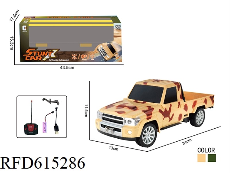 REMOTE CONTROL CAR 1:12 FOUR-WAY STUNT TWO-DOOR PICKUP TRUCK