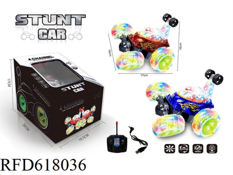 ELECTROPLATING REMOTE CONTROL STUNT DUMP CAR USB CHARGING