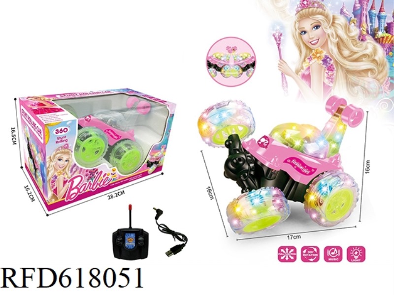 BARBIE REMOTE STUNT DUMP CAR USB CHARGING