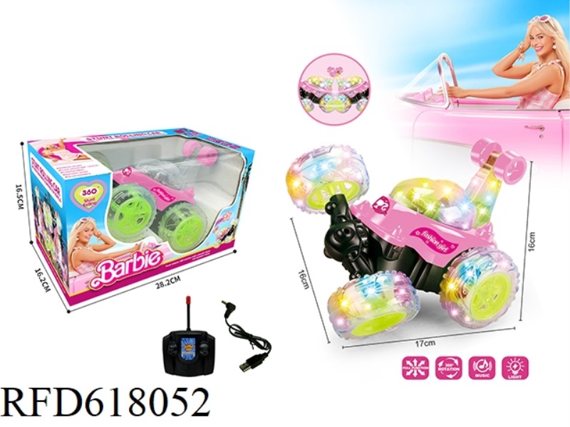 BARBIE REMOTE STUNT DUMP CAR USB CHARGING