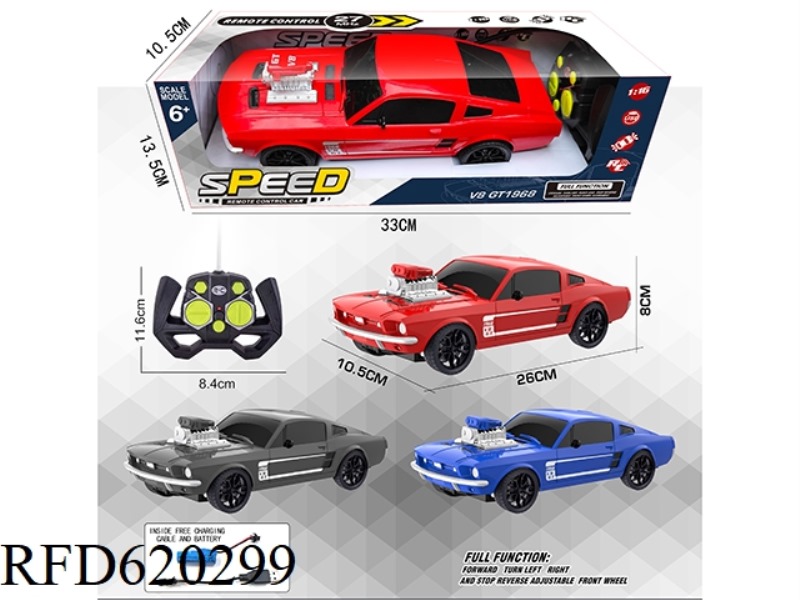 CLASSIC FORD MUSTANG FOUR-WAY REMOTE CONTROL CAR