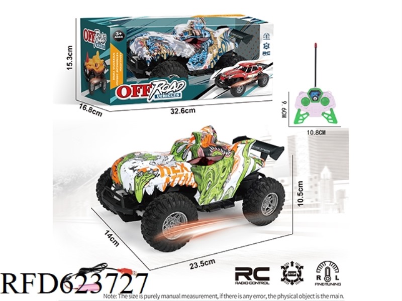 FOUR-WAY REMOTE CONTROL CROSS-COUNTRY CLIMBING GRAFFITI MONSTER WOLF CAR MODEL