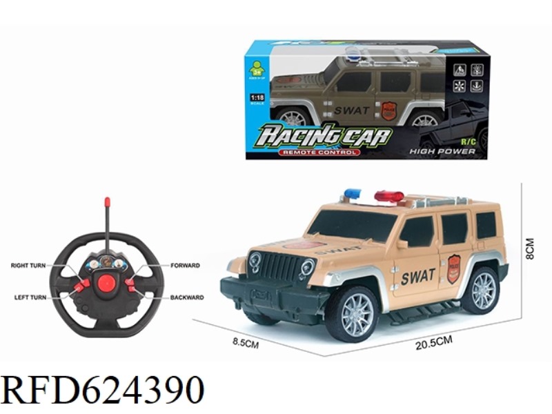 1:18 FOUR-WAY REMOTE CONTROL MILITARY VEHICLE WRANGLER WITHOUT ELECTRIC STEERING WHEEL