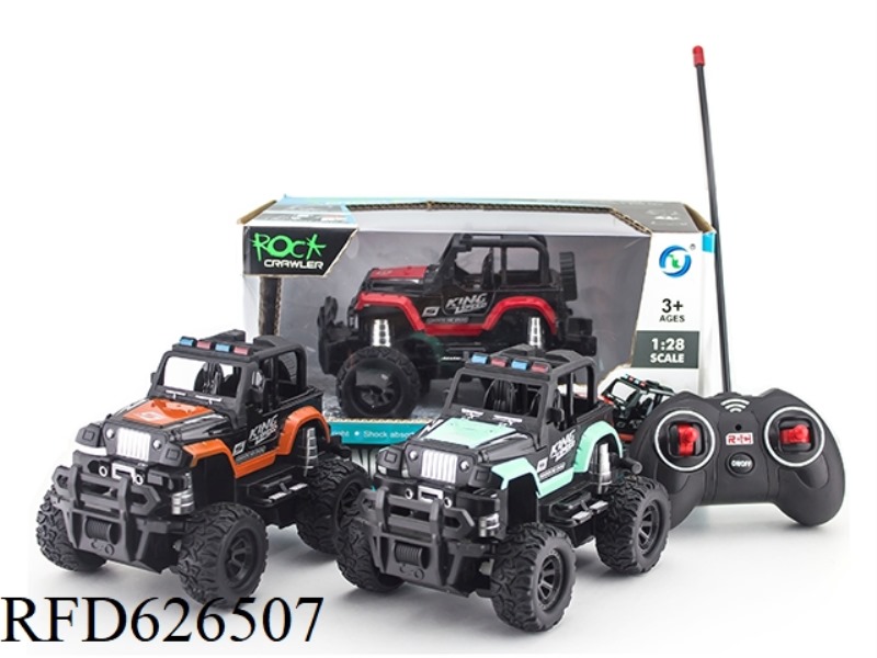 REMOTE CONTROL FOUR-WAY 1:28 SIMULATION JEEP CLIMBING BIKE WITH LIGHTS 27 FREQUENCY WITHOUT ELECTRIC