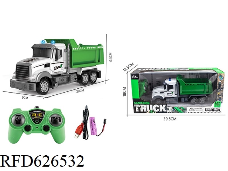 REMOTE CONTROL SEVEN PASS 1 TO 32 LONG HEAD SANITATION DUMP WITH MUSIC 2.4G REMOTE CONTROL CAR (INCL