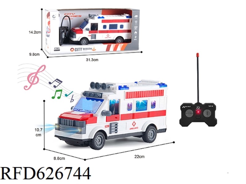 1: 2827MHZ REMOTE CONTROL 4 -WAY AMBULANCE, WITH LIGHT, MUSIC (NOT CHARTERED)