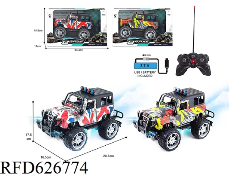 1: 1427MHZ REMOTE CONTROL 6 -WAY TIGER OFF -ROAD VEHICLE GRAFFITI CAR (BAGGAGE)