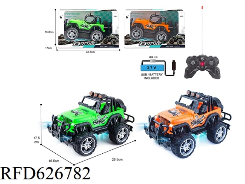 1: 1427MHZ REMOTE CONTROL 4 -WAY JEEP WRANGLER CONVERTIBLE OFF -ROAD CAR RACING, WITH LIGHT (CHARGIN