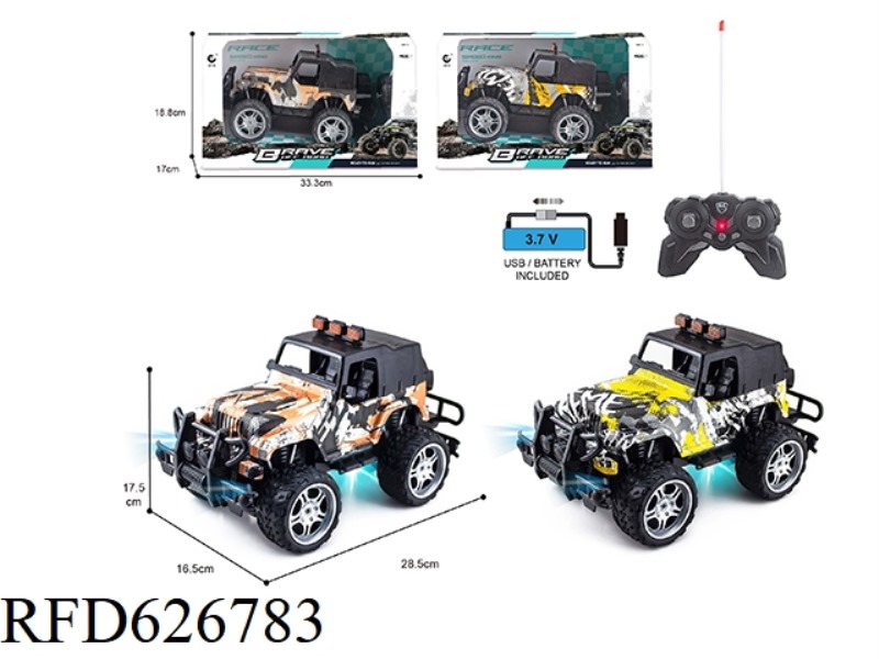 1: 1427MHZ REMOTE CONTROL 4 -WAY GYPLING WRANGLER FULL -TUCK OFF -ROAD CAR GRAFFITI CAR, WITH LIGHT